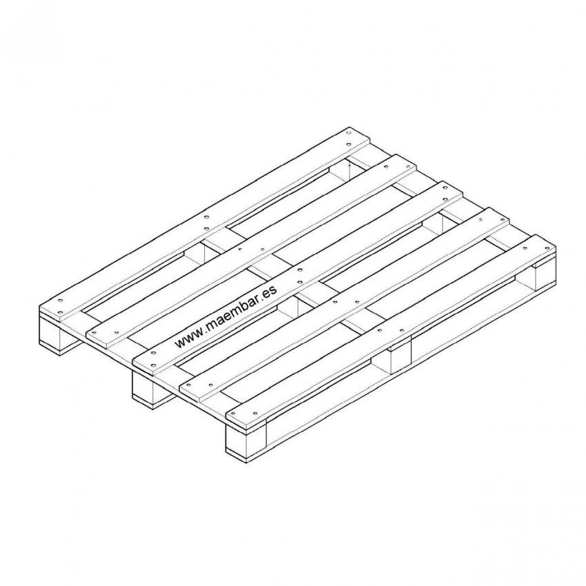 Palet de 1.200x800 mm. Taco de 80mm.
