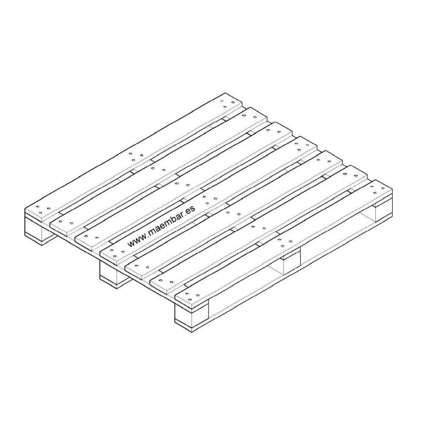 Palet de 1.200x1.000 mm. Taco de 100 mm
