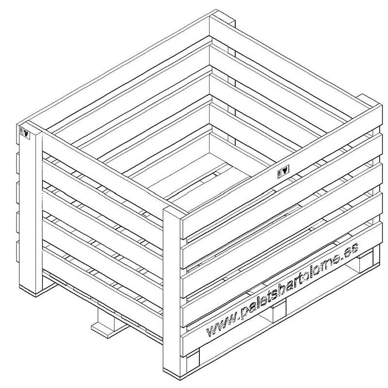 Cajon industrial 1.200x1.000x850 mm